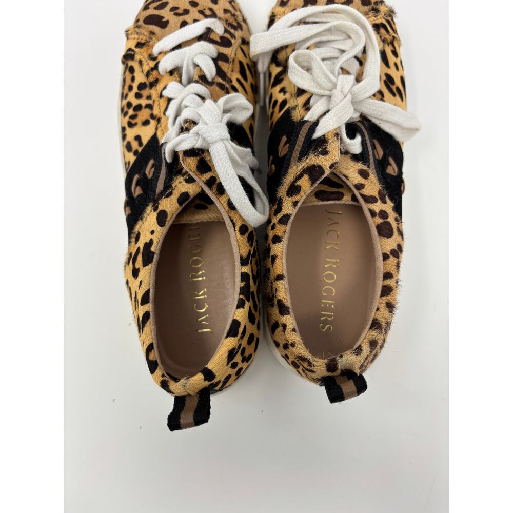 Jack Rogers Ainsley Haircalf Sneakers Leopard Print Size 7 - Picture 4 of 7